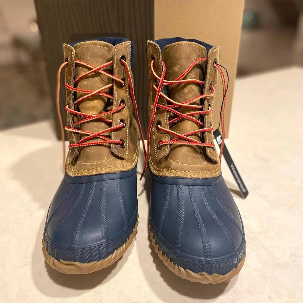SOREL CHEYANNE FULL GRAIN BOOTS, WATERPROOF, CURRY/ECLIPSE, MENS SIZE 9 NEW NIB